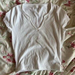 Hollister White Fitted Short Sleeve T-Shirt